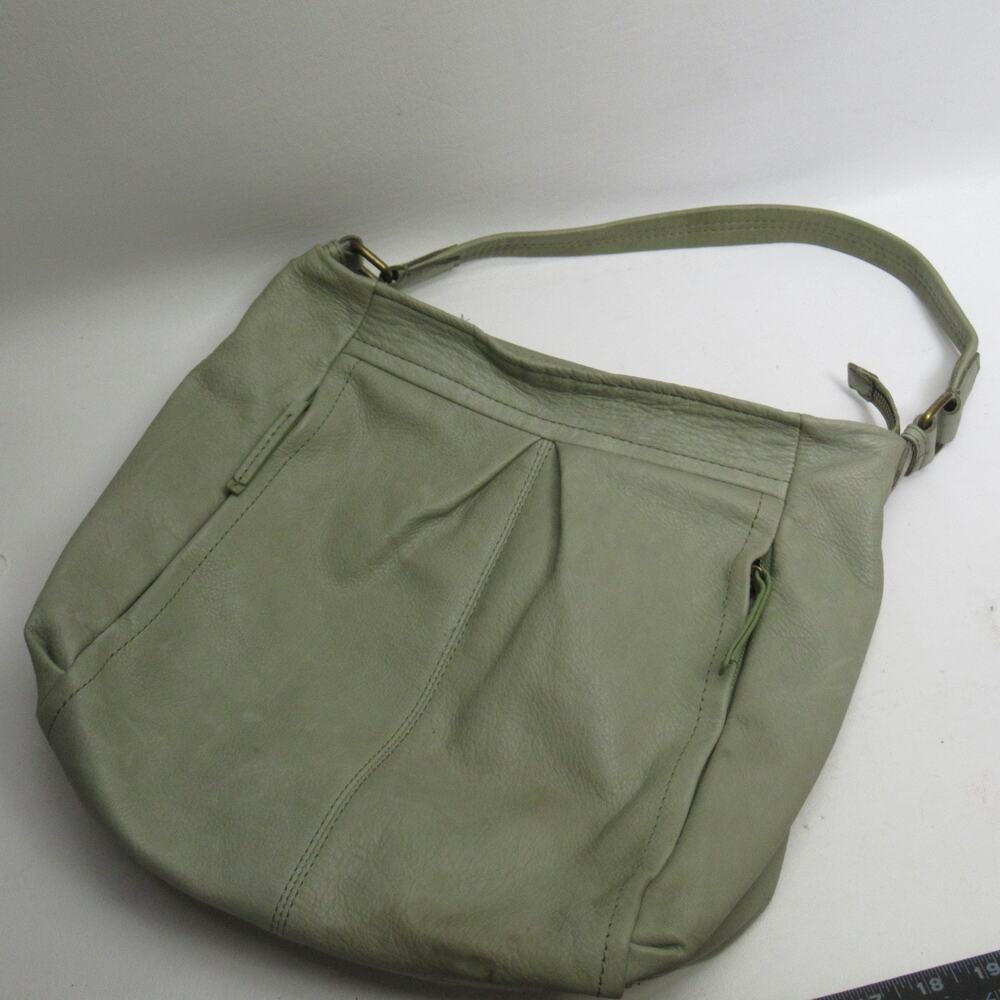 American Living Hobo Handbag L Sage Green Lealther Lined Purse Shoulder Bag